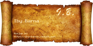 Iby Barna névjegykártya